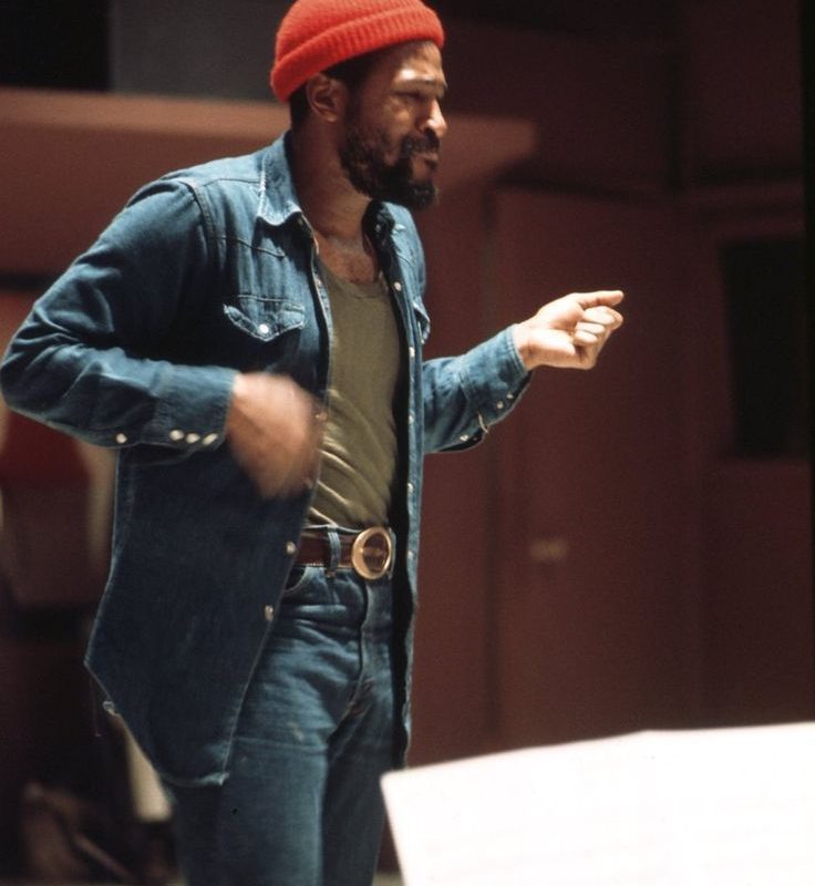 Marvin Gaye en studio, 1973. ©Jim Britt